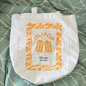 White and Orange Tote Bag